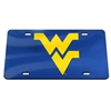 West Virginia Inlaid Acrylic License Plate - Blue Mirror Background