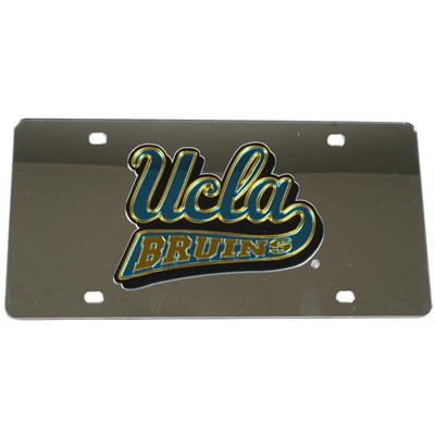 Ucla Inlaid Acrylic License Plate - Silver Mirror Background