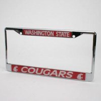 Washington State Cougars Metal License Plate Frame W/domed Insert