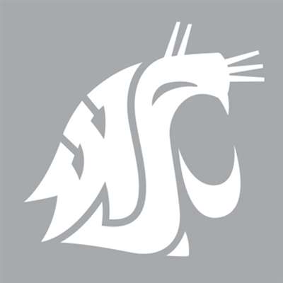 Washington State Cougars 3" x 4" Transfer Decal - White