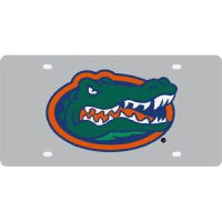 Florida Gators Inlaid Acrylic License Plate - Silver Mirror Background