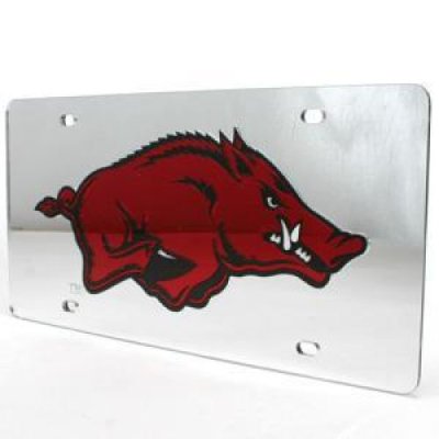 Arkansas Inlaid Acrylic License Plate - Silver