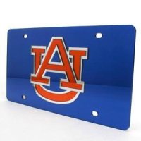 Auburn Inlaid Acrylic License Plate - Blue