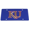 Kansas Jayhawks Inlaid Acrylic License Plate - Blue