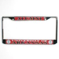 Arkansas Alumni Metal License Plate Frame W/domed Insert