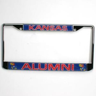 Kansas Alumni Metal License Plate Frame W/domed Insert
