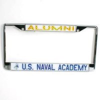 Navy Alumni Metal License Plate Frame W/domed Insert