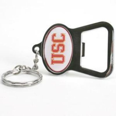 Usc Metal Key Chain And Bottle Opener W/domed Insert