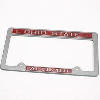 Ohio State Alumni Metal License Plate Frame - Pewter Look Design