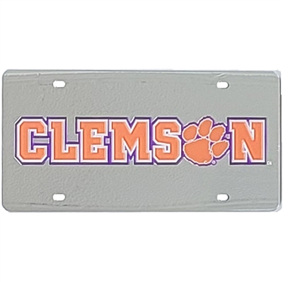 Clemson License Plate - Mirrored Acrylic