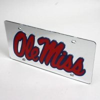 Ole Miss License Plate - Mirrored
