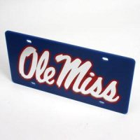 Ole Miss License Plate - Blue
