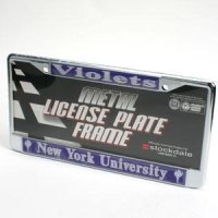 New York University "violets" License Frame - Chrome