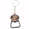 Oklahoma State Metal Key Chain And Bottle Opener W/domed Insert