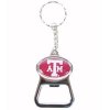 Texas A&m Metal Key Chain And Bottle Opener W/domed Insert