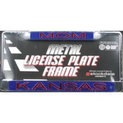 Kansas Jayhawks Metal "mom" Inlaid Acrylic License Plate Frame