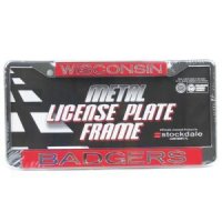 Wisconsin Metal Inlaid Acrylic License Plate Frame