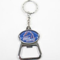 Boise State Metal Key Chain And Bottle Opener W/domed Insert