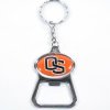 Oregon State Metal Key Chain And Bottle Opener W/domed Insert