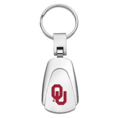 Oklahoma Chrome Color Teardrop Key Chain