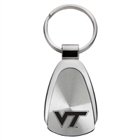 Virginia Tech Chrome Teardrop Key Chain