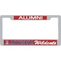 Arizona Wildcats Alumni Metal License Plate Frame W/domed Insert - Red Background