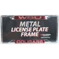 Washington State Cougars Metal Inlaid Acrylic License Plate Frame