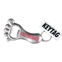 Washington State Cougars Metal Bottle Opener Keychain - Foot Design