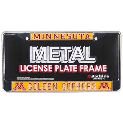 Minnesota Golden Gophers Metal License Plate Frame W/domed Insert