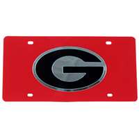 Georgia Bulldogs Inlaid Acrylic License Plate - Red