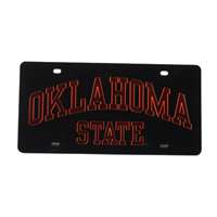 Oklahoma State Cowboys Inlaid Acrylic License Plate - Black