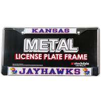 Kansas Jayhawks Metal License Plate Frame W/domed Insert