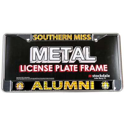 Souther Mississippi Golden Eagles Alumni Metal License Plate Frame W/domed Insert