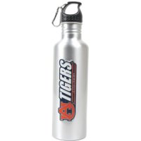 Auburn Tigers Aluminum Water Bottle - Wide Mouth - Silver