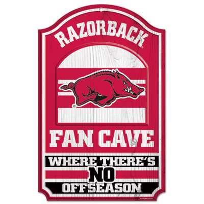 Arkansas Razorbacks Fan Cave Wood Sign