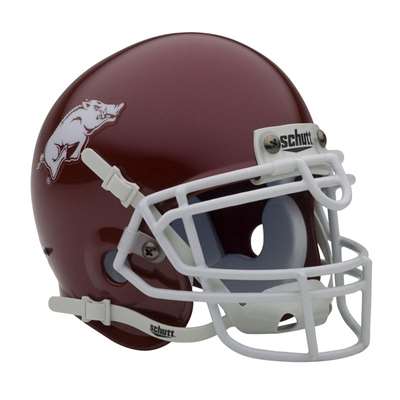 Arkansas Razorbacks Mini Helmet by Schutt - Matte Crimson