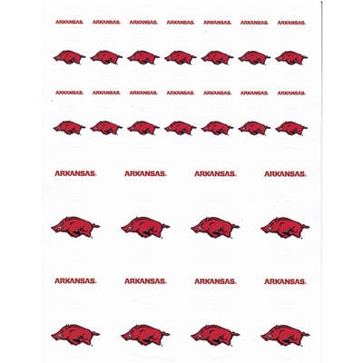 Arkansas Razor Backs Small Sticker Sheet - 2 Sheets