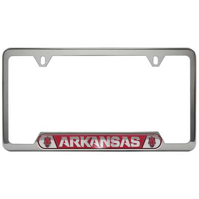 Arkansas Razorbacks Stainless Steel License Plate Frame