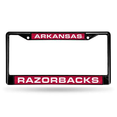 Arkansas Razorbacks Inlaid Acrylic Black License Plate Frame