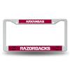Arkansas Razorbacks White Plastic License Plate Frame