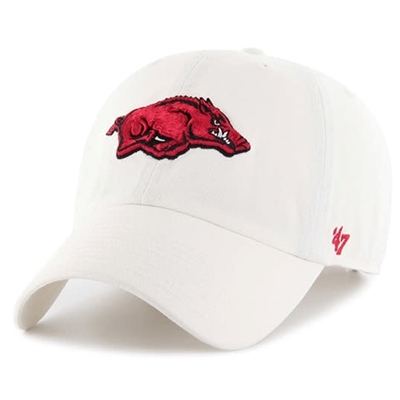 Arkansas Razorbacks 47 Brand Clean Up Adjustable Hat - White