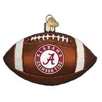 Alabama Crimson Tide Glass Christmas Ornament - Football