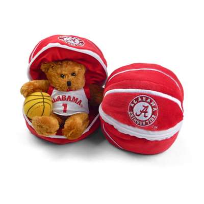 Alabama Crimson Tide Stuffed Bear in a Ball - Basketball