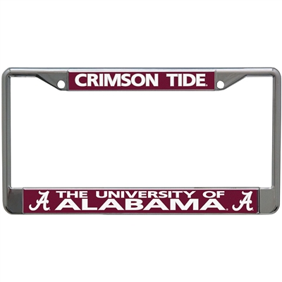 Alabama Crimson Tide Metal License Plate Frame w/Domed Acrylic