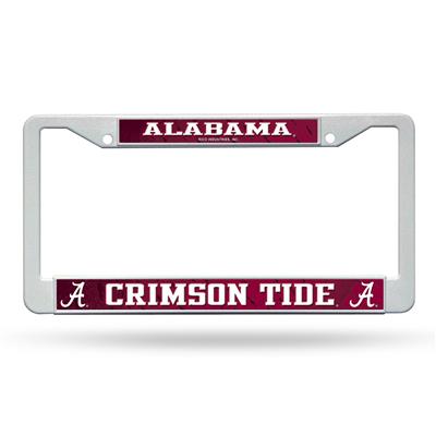 Alabama Crimson Tide White Plastic License Plate Frame