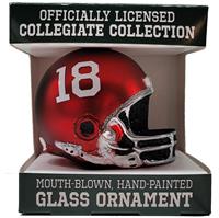 Alabama Crimson Tide Glass Christmas Ornament - Football Helmet
