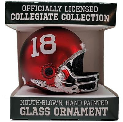 Alabama Crimson Tide Glass Christmas Ornament - Football Helmet