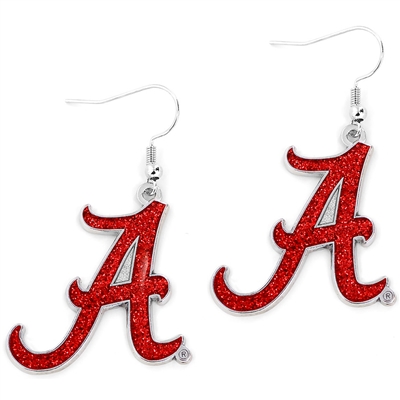 Alabama Crimson Tide Glitter Dangler Earnings - La