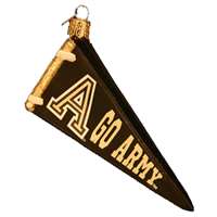 Army Black Knights Glass Christmas Ornament - Pennant