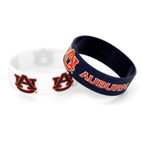 Auburn Tigers Wide Rubber Wristband - 2 Pack